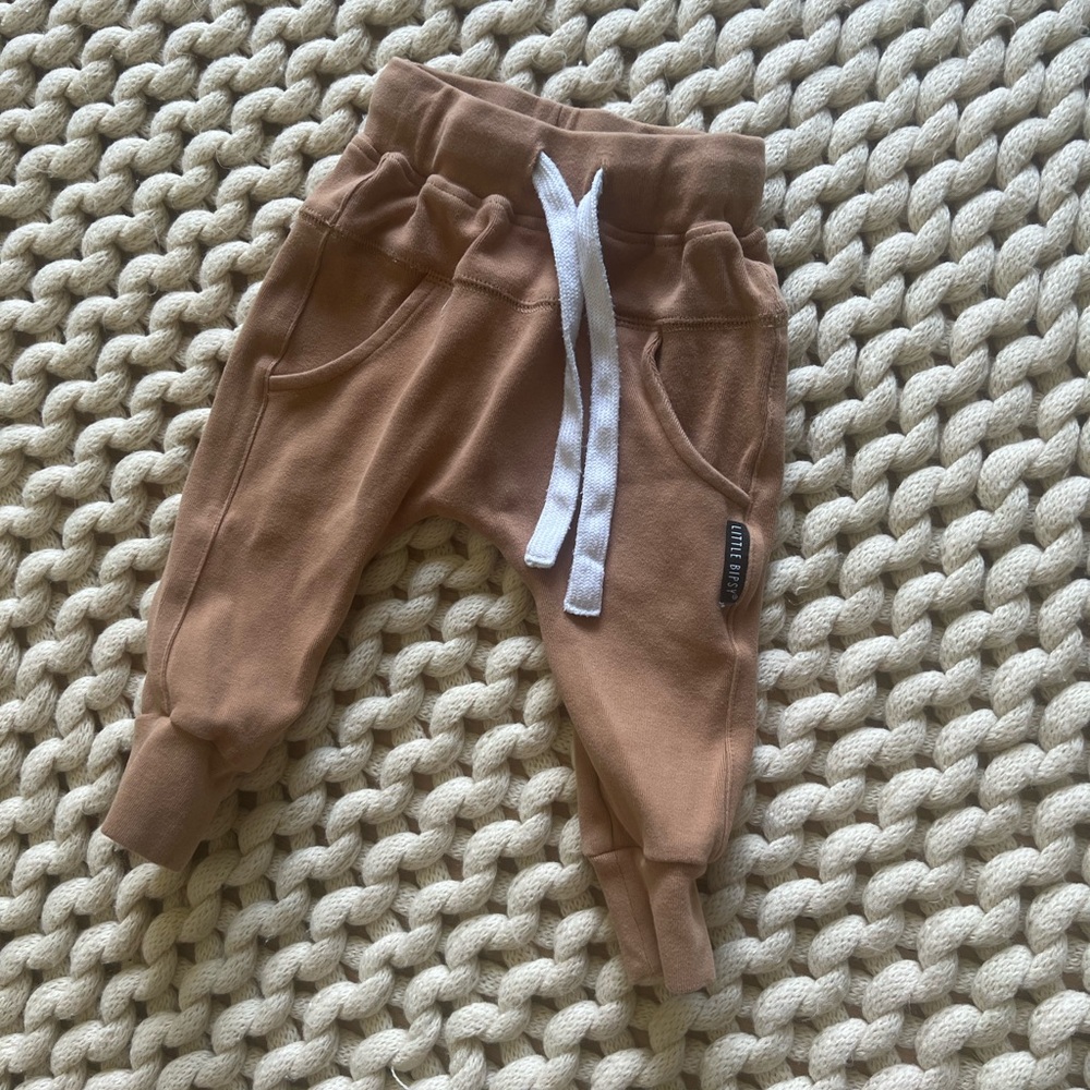 Little Bipsy 3-6 camel joggers worn once